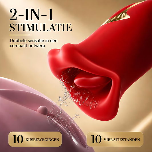 SF Toys 2-in-1 Tongvibrator – Realistische Kusbewegingen & 10 Vibratiestanden