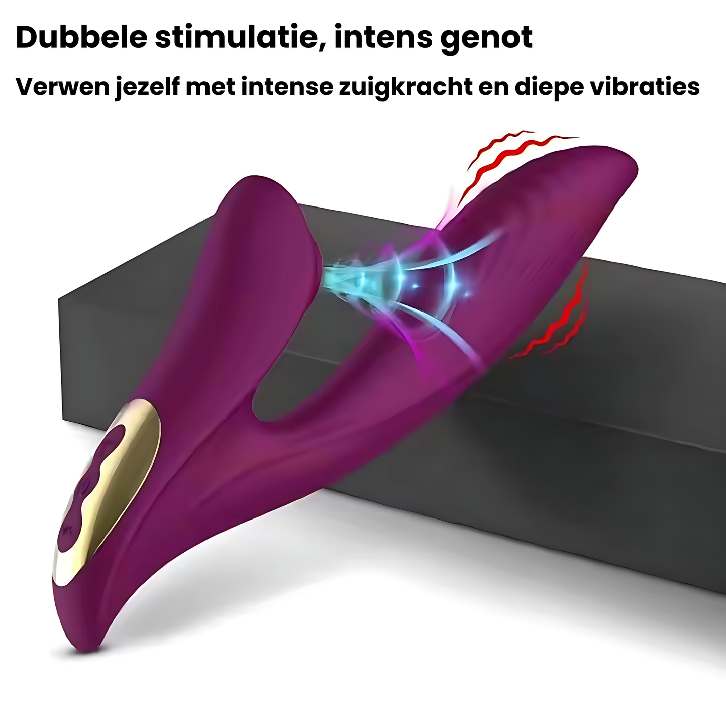 Dubbele Vibrator met Zuigfunctie (Meerdere kleuren)