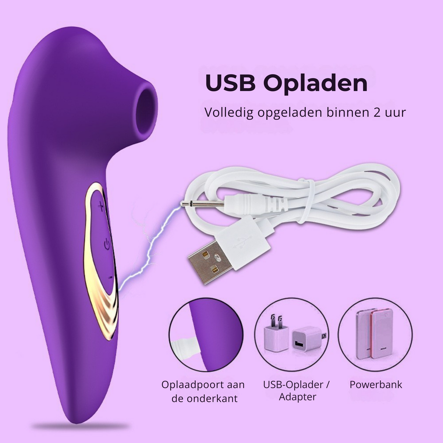 Paarse zuigvibrator voor vrouwen – 10 Zuigstanden – Stil & Waterdicht