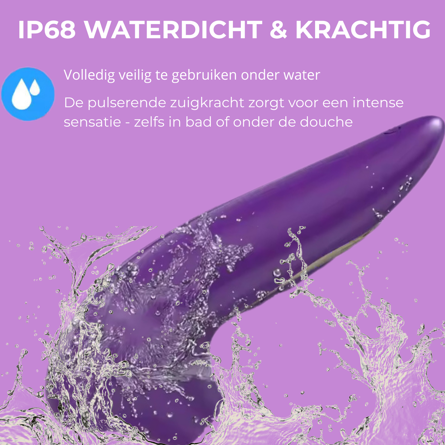 Paarse zuigvibrator voor vrouwen – 10 Zuigstanden – Stil & Waterdicht