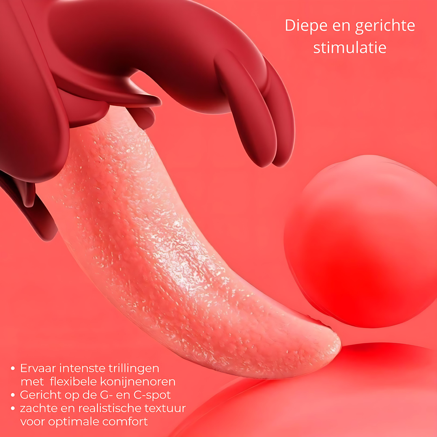 Roosvormige tongvibrator met konijnenoren