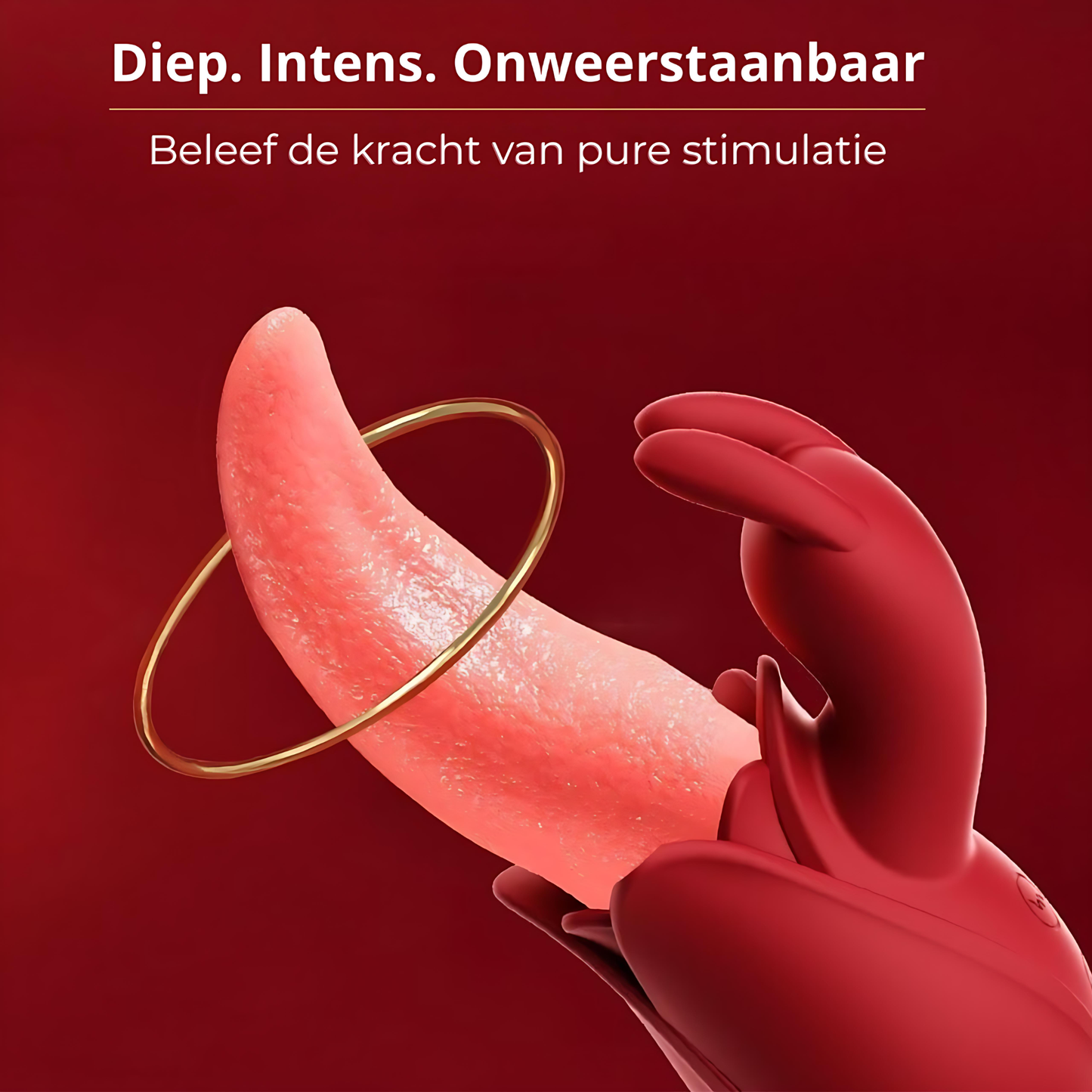 Roosvormige tongvibrator met konijnenoren