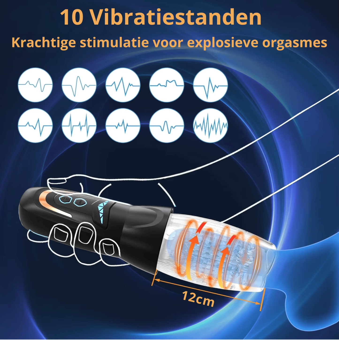 TurboThruster Deluxe – Automatische Masturbator met 8 Thrusting & Roterende Standen – 10 Vibratiestanden