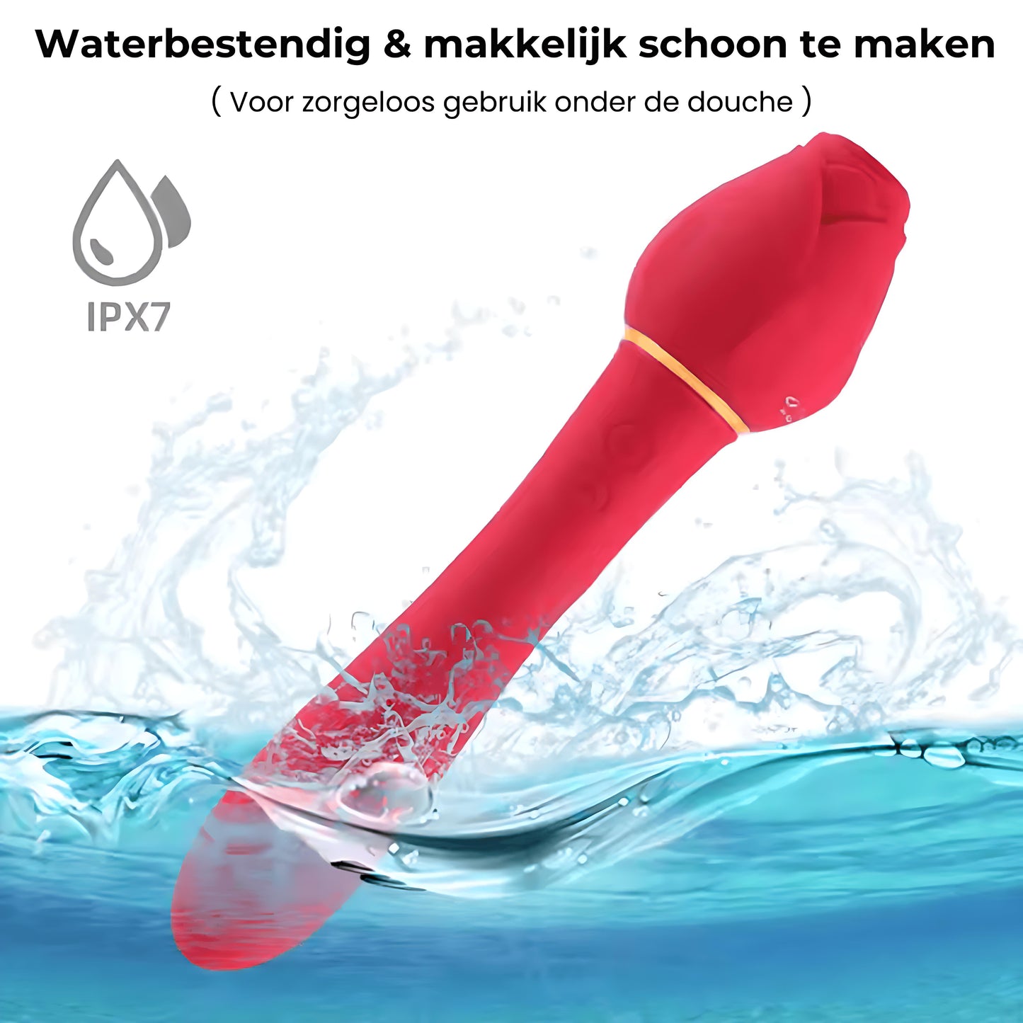 Pink Rose Vibrator mit Saugfunktion – 10 Vibrationen & 5 Saugmodi | Wiederaufladbar und wasserdicht | Leiser Motor