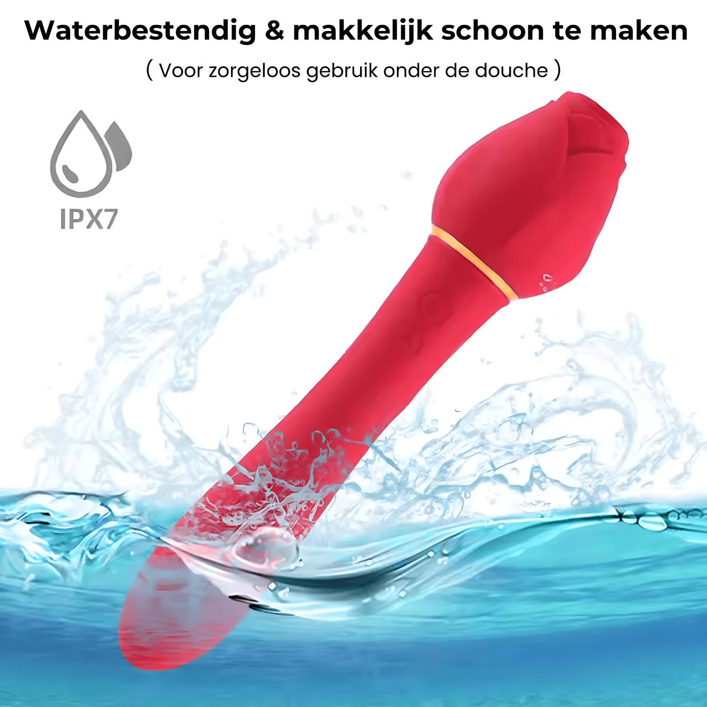 Rode Roos Vibrator met Zuigfunctie – 10 Vibraties & 5 Zuigstanden