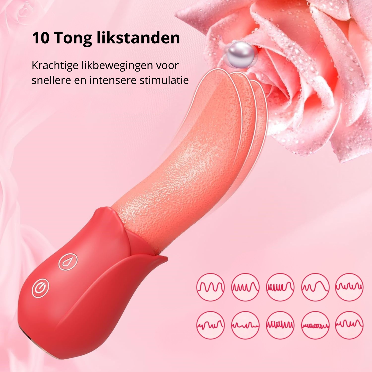 Tong Vibrator Rood – 10 Vibratiestanden – Clitoris, G-spot en Tepel Stimulator