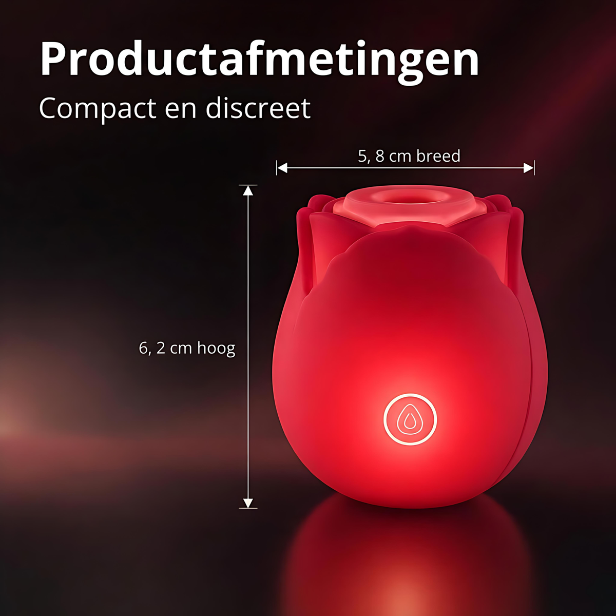 Dark Rose Glow – Lichtgevende Zuigstimulator met 10 zuigstanden - Verkrijgbaar in 7 kleuren