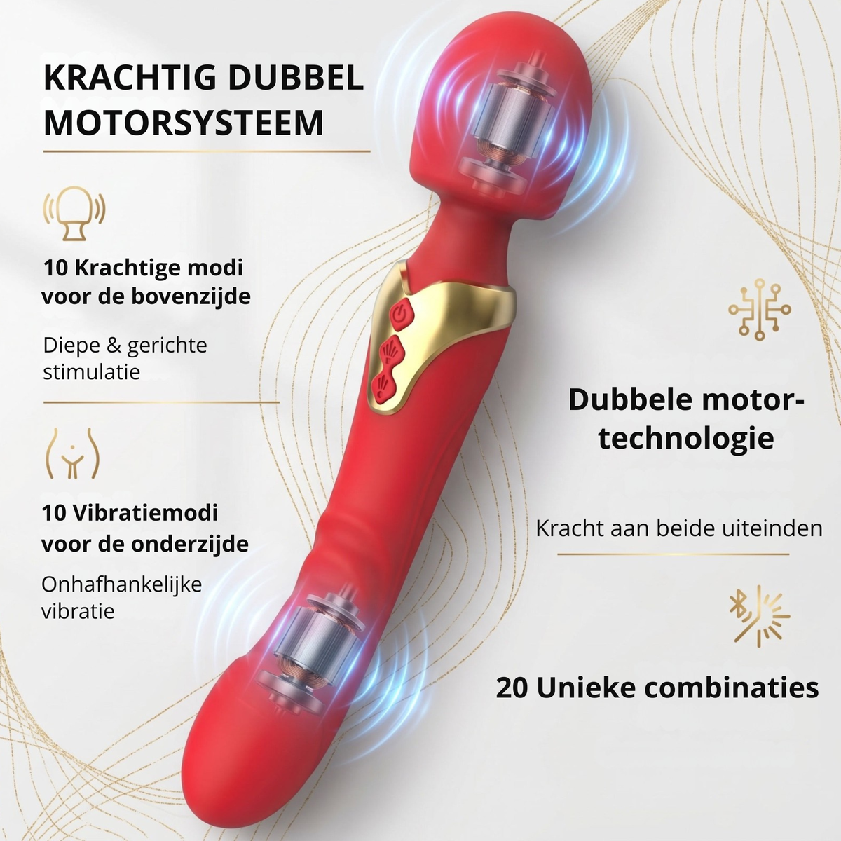 SF Toys Luxe Wandvibrator  – Dubbele Motor met 20 Vibratiecombinaties - Verkrijgbaar in 3 Kleuren