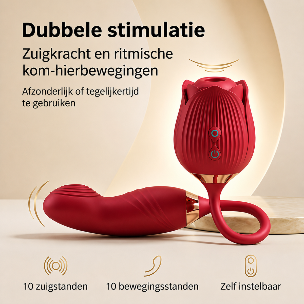 SF Toys RoseMotion Duo – Roos Zuigstimulator - 4 kleuren varianten beschikbaar