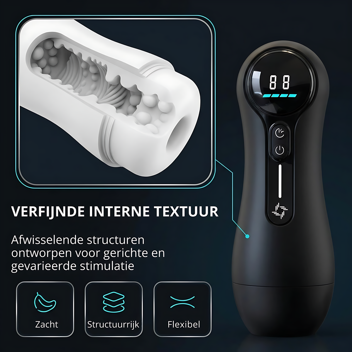 SF Toys Vortex Pro Masturbator – 9 vibratiestanden & 4 zuigstanden