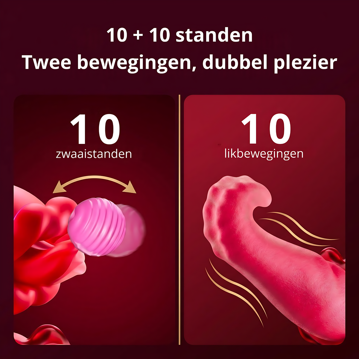 SF Toys Realistische Tong Vibrator – 3-in-1 Stimulatie met 10 Likstanden