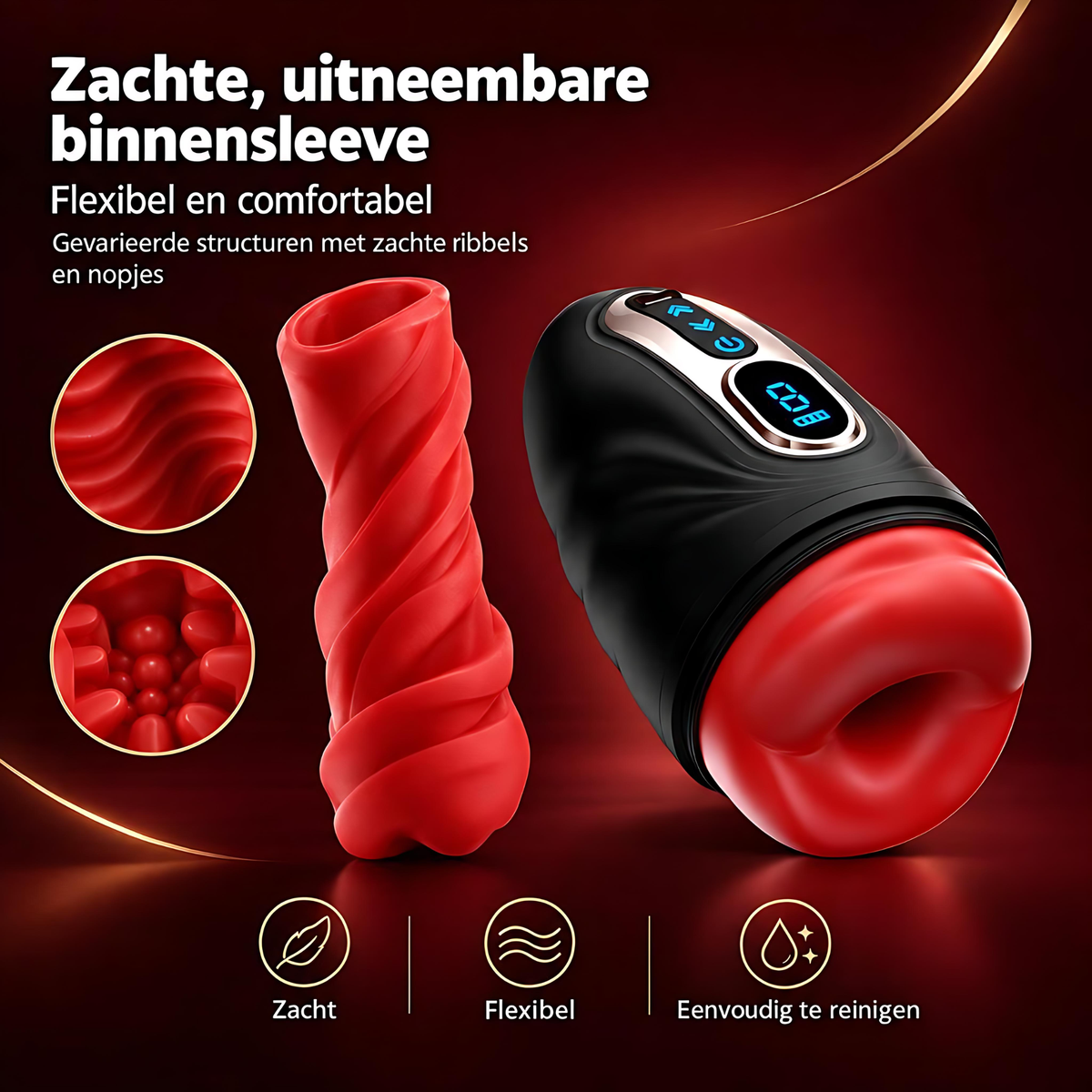 SF Toys Oraluxe Pro – Verwarmbare Masturbator met 9 Vibratiestanden