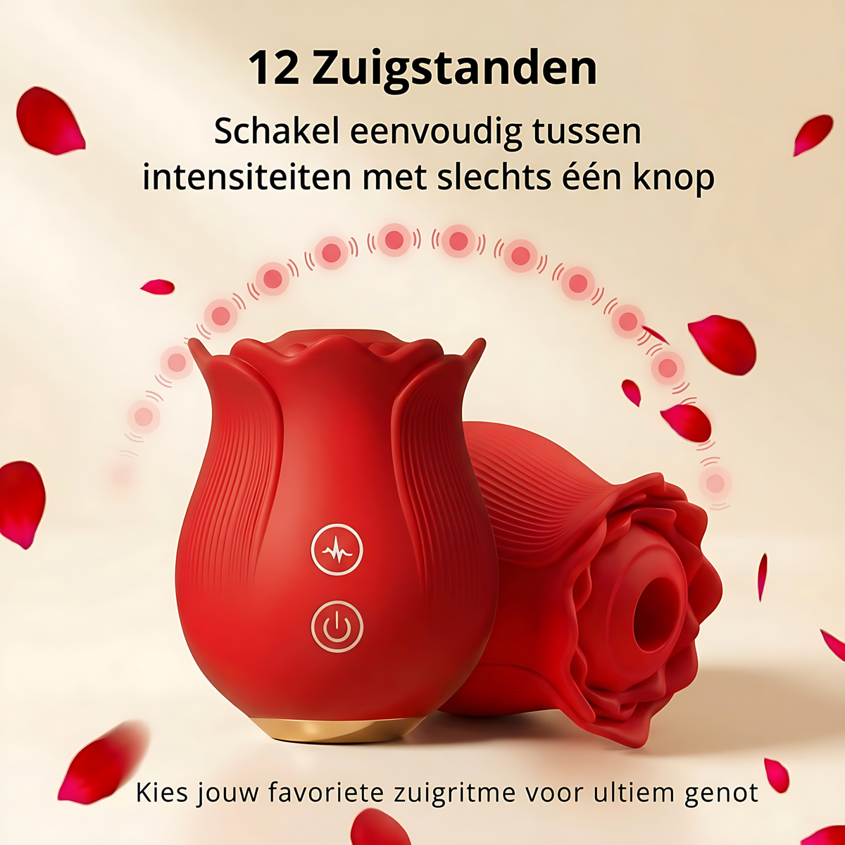 SF Toys Roos Vibrator – 12 Zuigstanden Verkrijgbaar in 3 Kleuren
