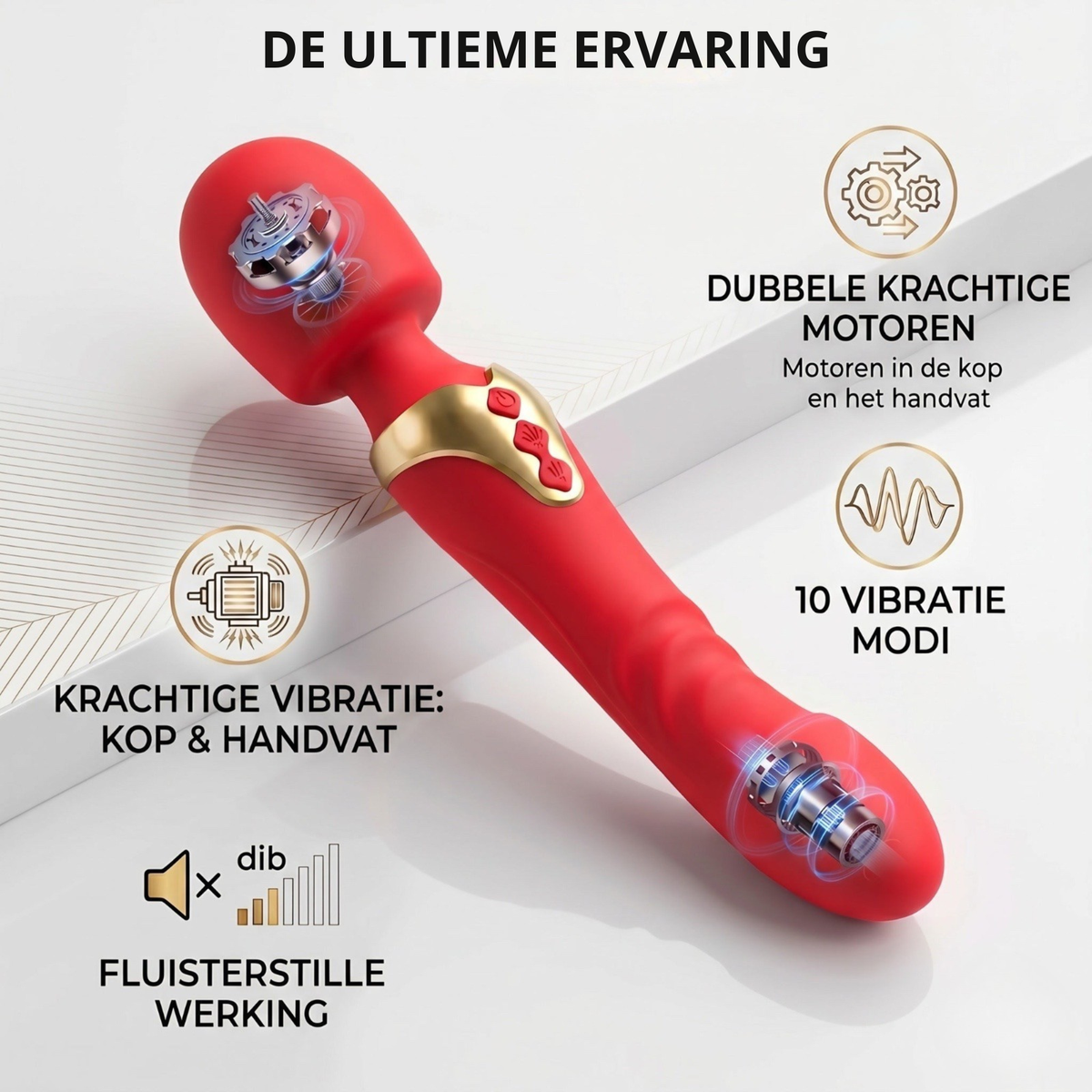 SF Toys Luxe Wandvibrator  – Dubbele Motor met 20 Vibratiecombinaties - Verkrijgbaar in 3 Kleuren