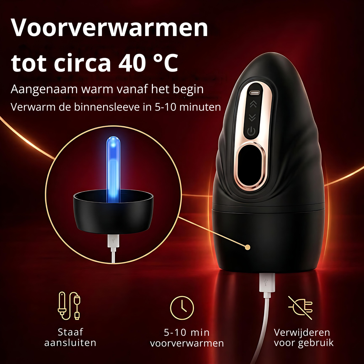 SF Toys Oraluxe Pro – Verwarmbare Masturbator met 9 Vibratiestanden