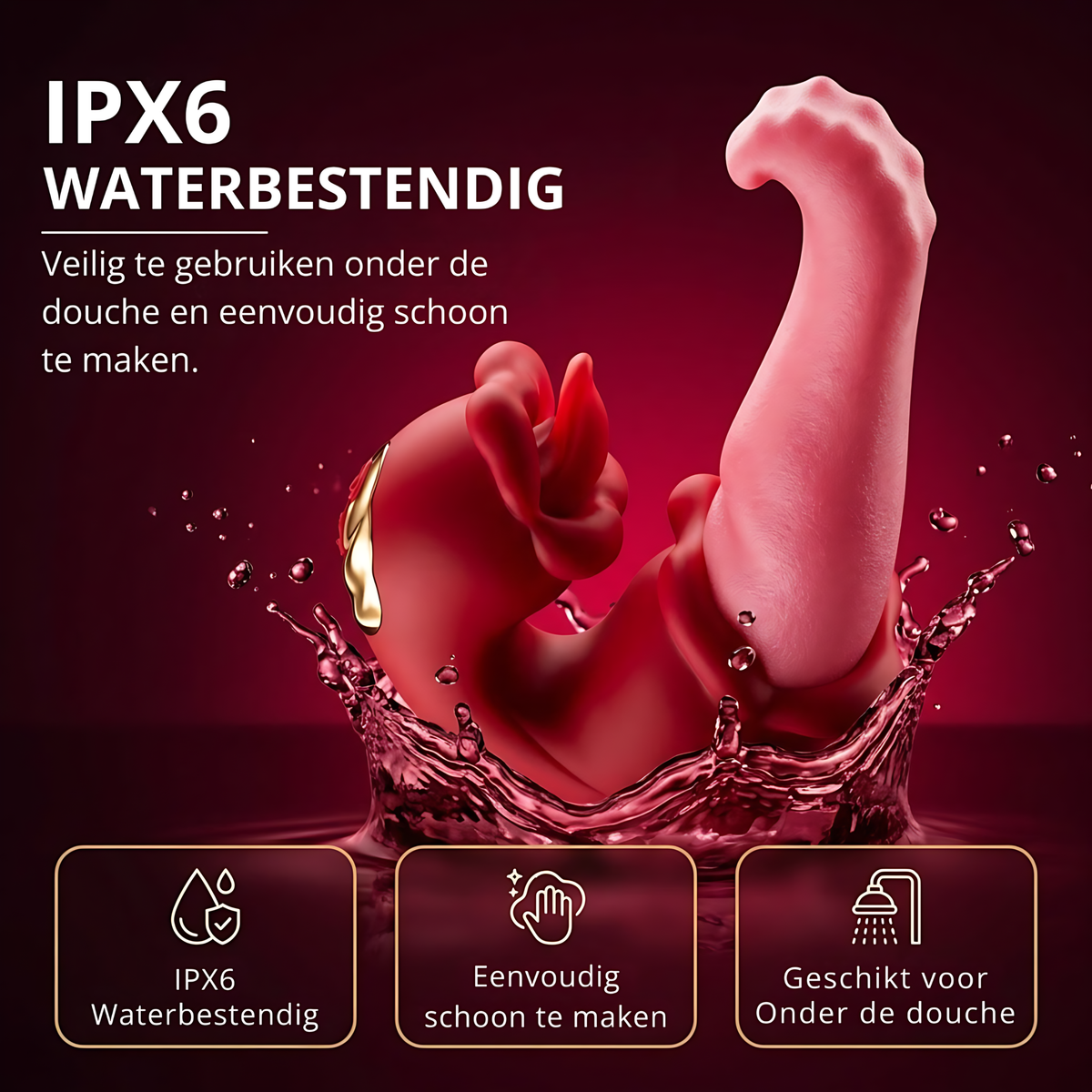 SF Toys Realistische Tong Vibrator – 3-in-1 Stimulatie met 10 Likstanden