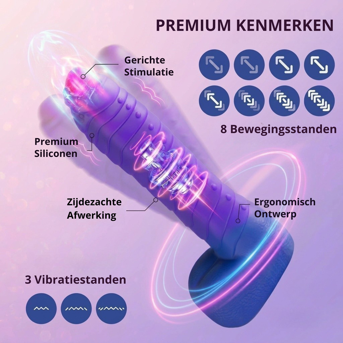 SF Toys Verwarmbare Dildo met Zuignap – Afstandsbediening – Paars