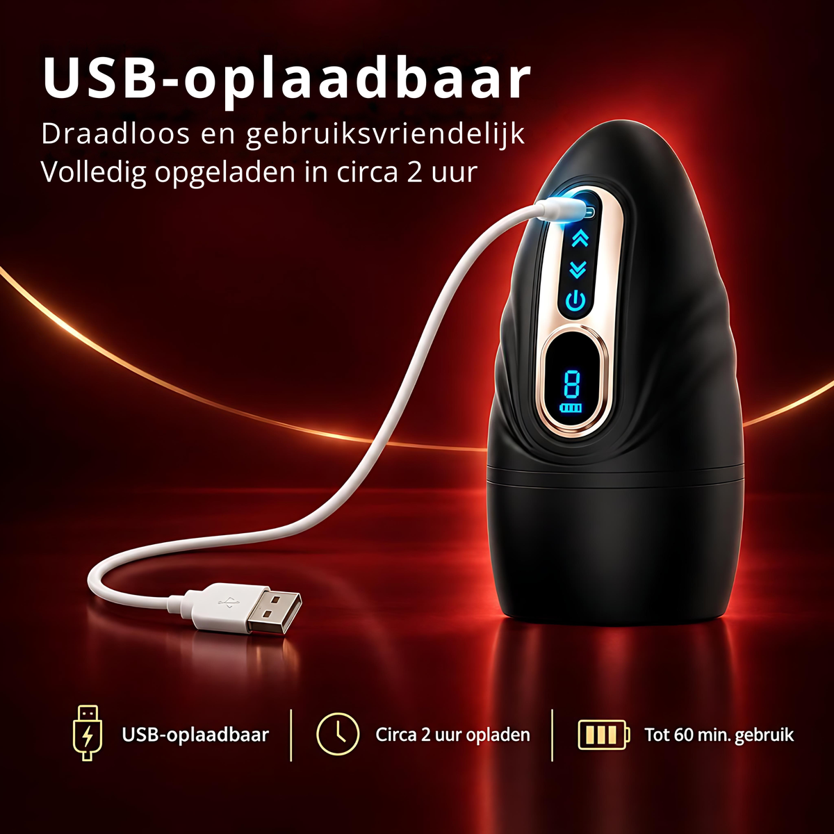 SF Toys Oraluxe Pro – Verwarmbare Masturbator met 9 Vibratiestanden