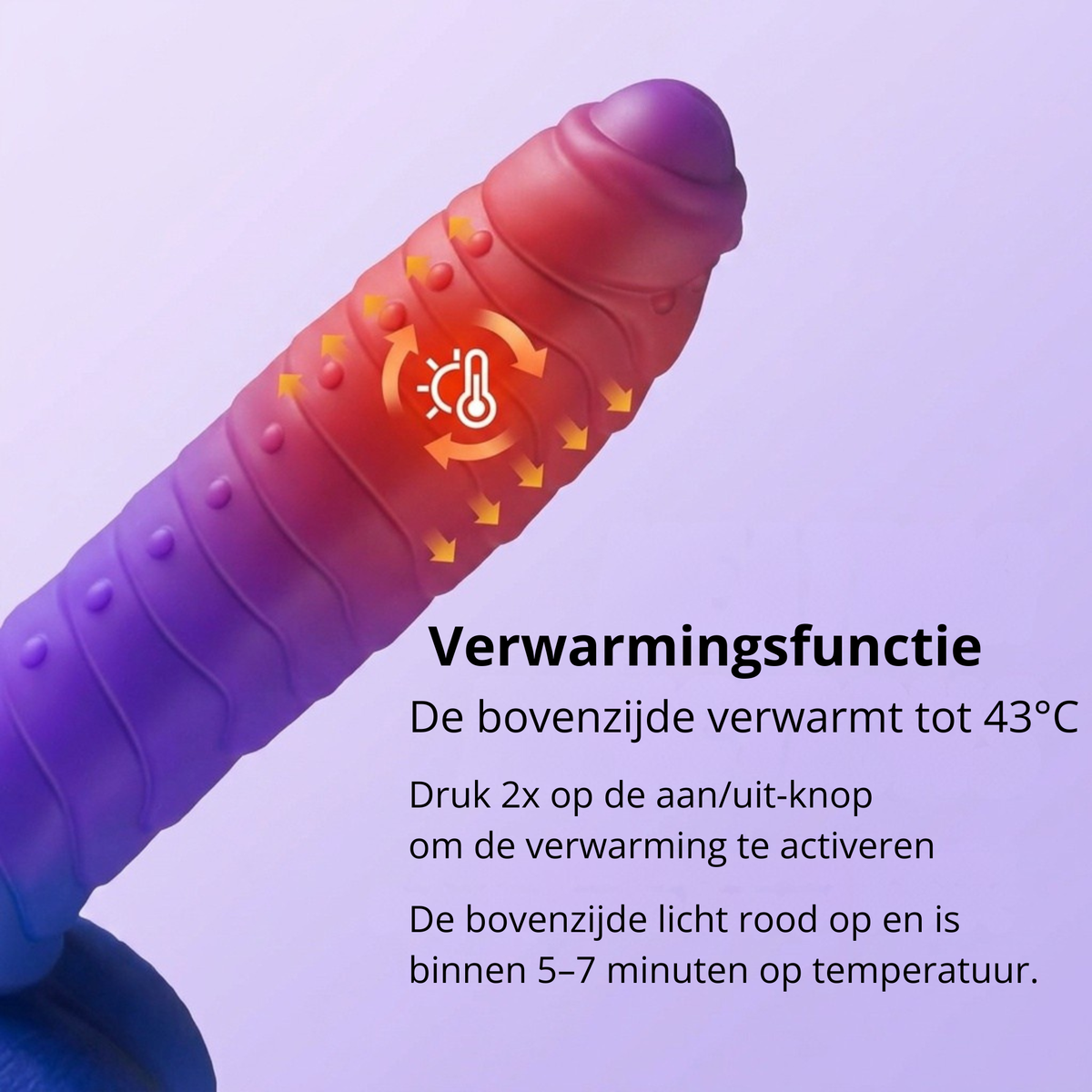 SF Toys Verwarmbare Dildo met Zuignap – Afstandsbediening – Paars