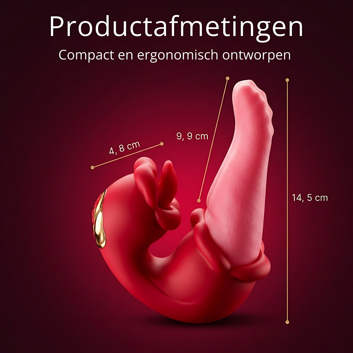 SF Toys Realistische Tong Vibrator – 3-in-1 Stimulatie met 10 Likstanden