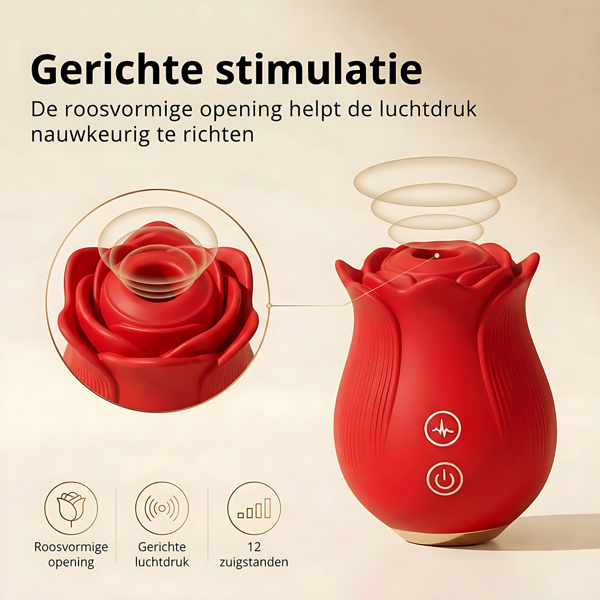 SF Toys Roos Vibrator – 12 Zuigstanden Verkrijgbaar in 3 Kleuren
