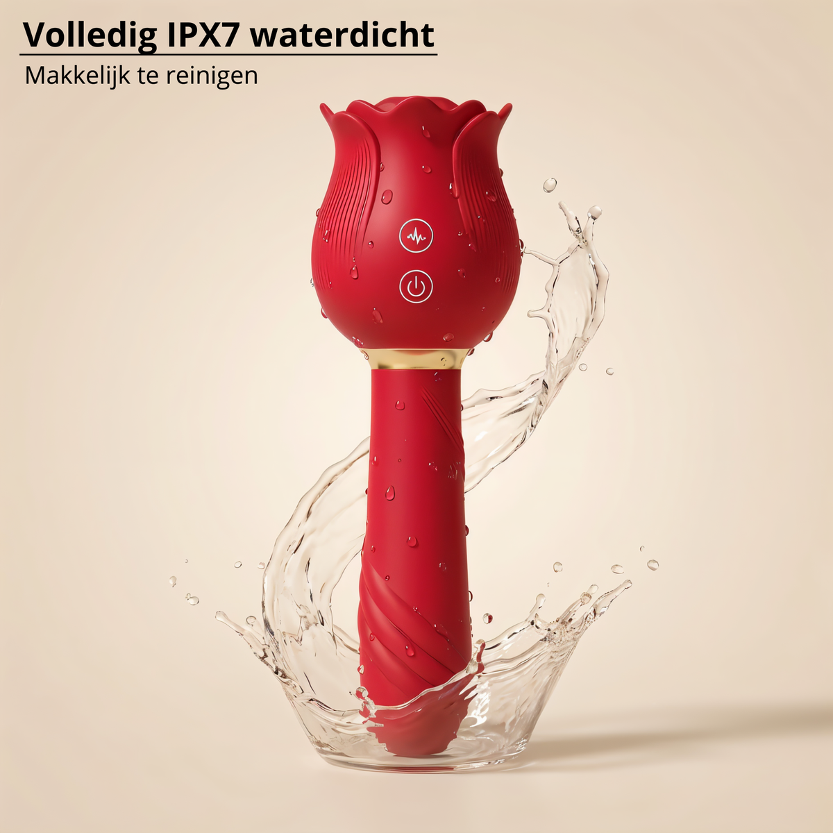 Rozen Staaf Vibrator – Dubbele Stimulatie – 12 Zuigstanden & 12 Vibratiestanden - Verkrijgbaar in 3 kleuren