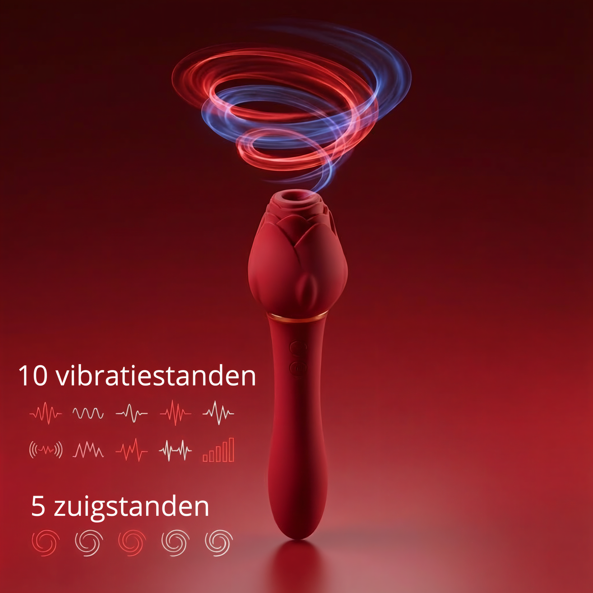 SF Toys Luxe Roos Vibrator – 5 Zuigstanden & 10 Vibratiestanden voor G-Spot en Clitorale Stimulatie