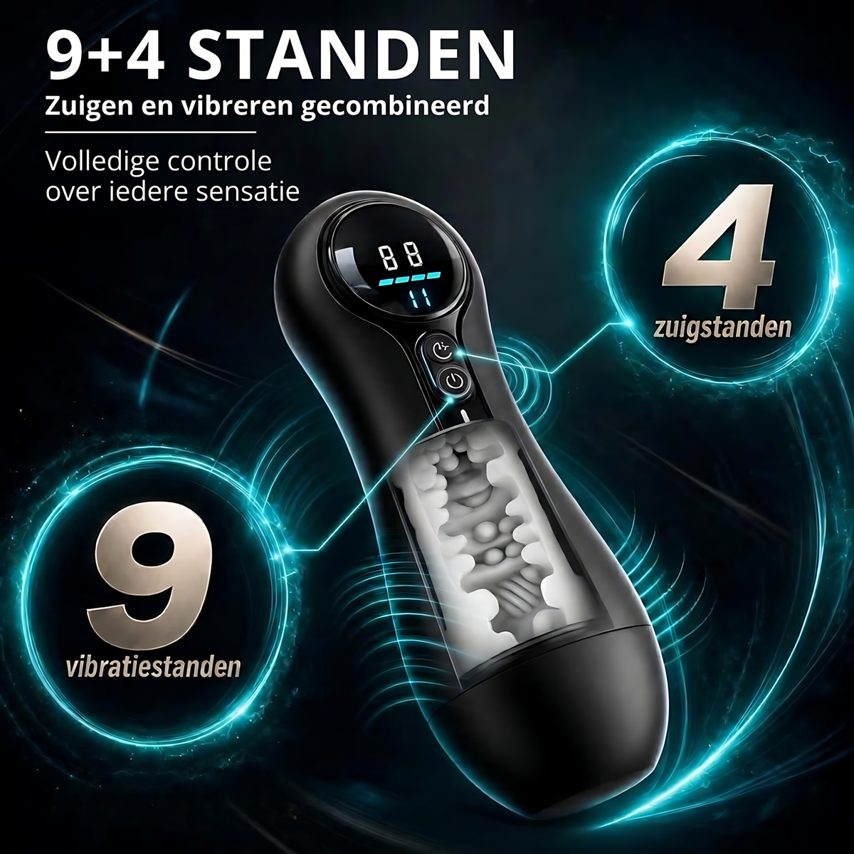 SF Toys Vortex Pro Masturbator – 9 vibratiestanden & 4 zuigstanden