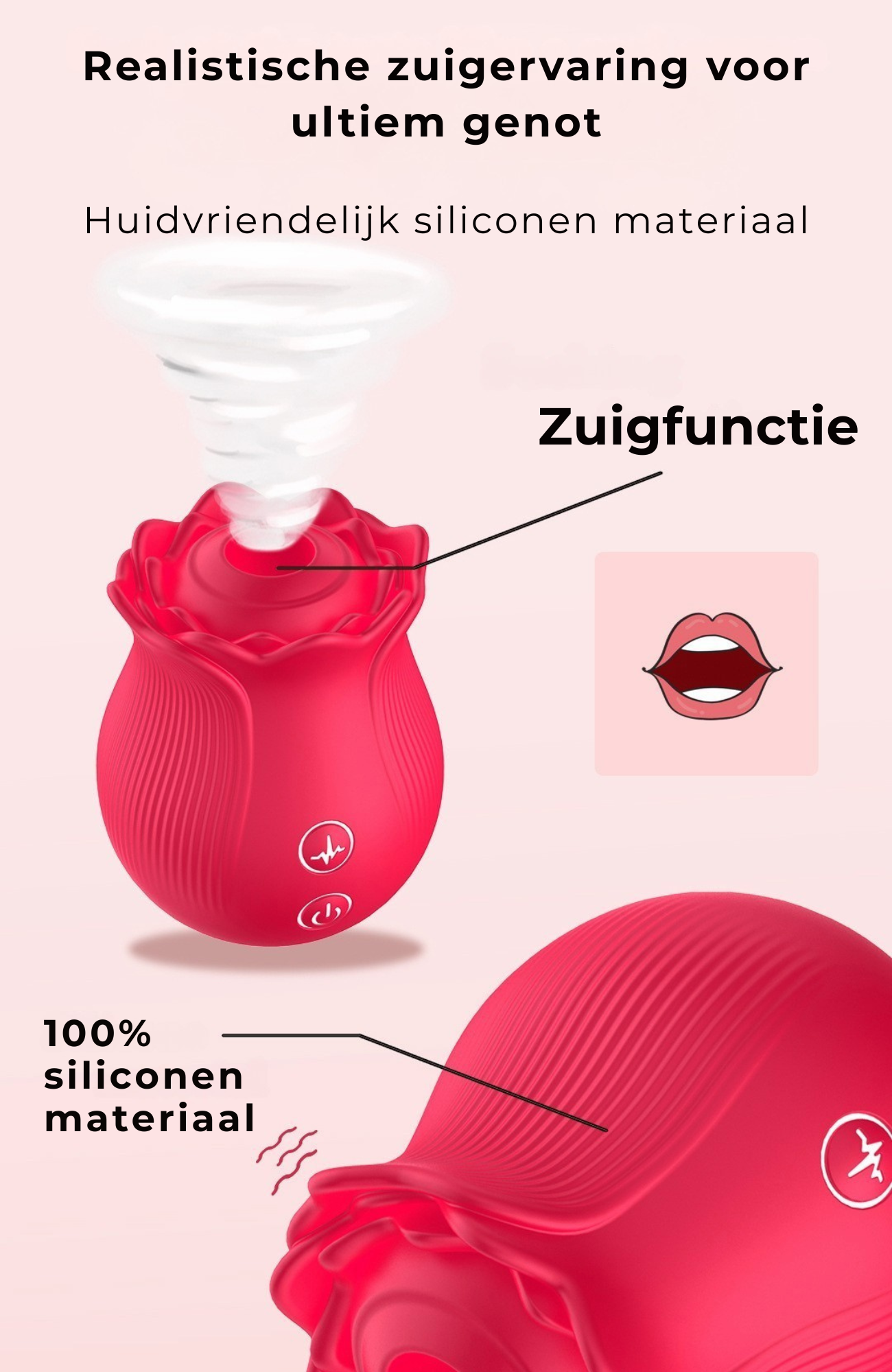 Roos Vibrator – 12 Zuigstanden – Waterdicht & Oplaadbaar – Meerdere Kleuren