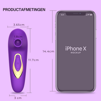 Paarse zuigvibrator voor vrouwen – 10 Zuigstanden  – Stil & Waterdicht