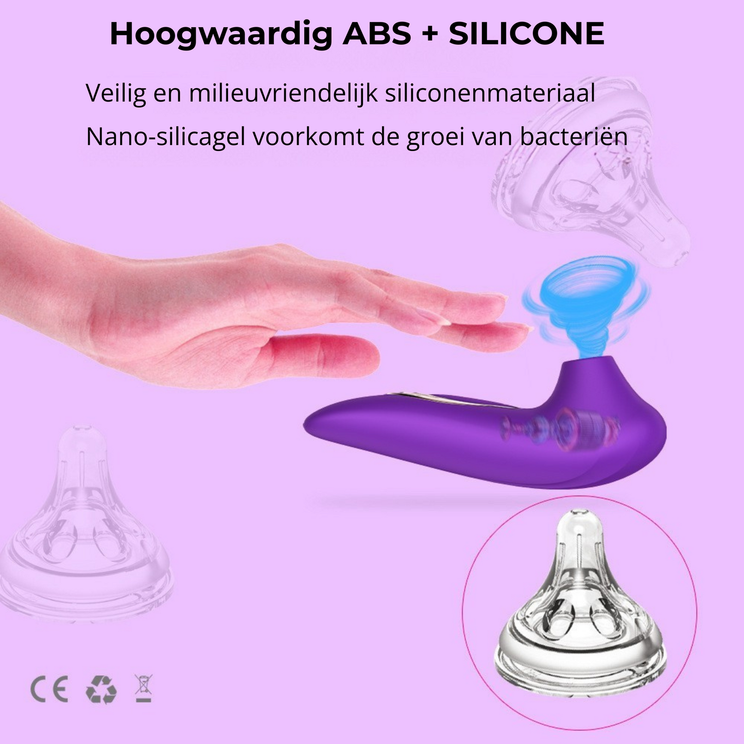 Paarse zuigvibrator voor vrouwen – 10 Zuigstanden  – Stil & Waterdicht