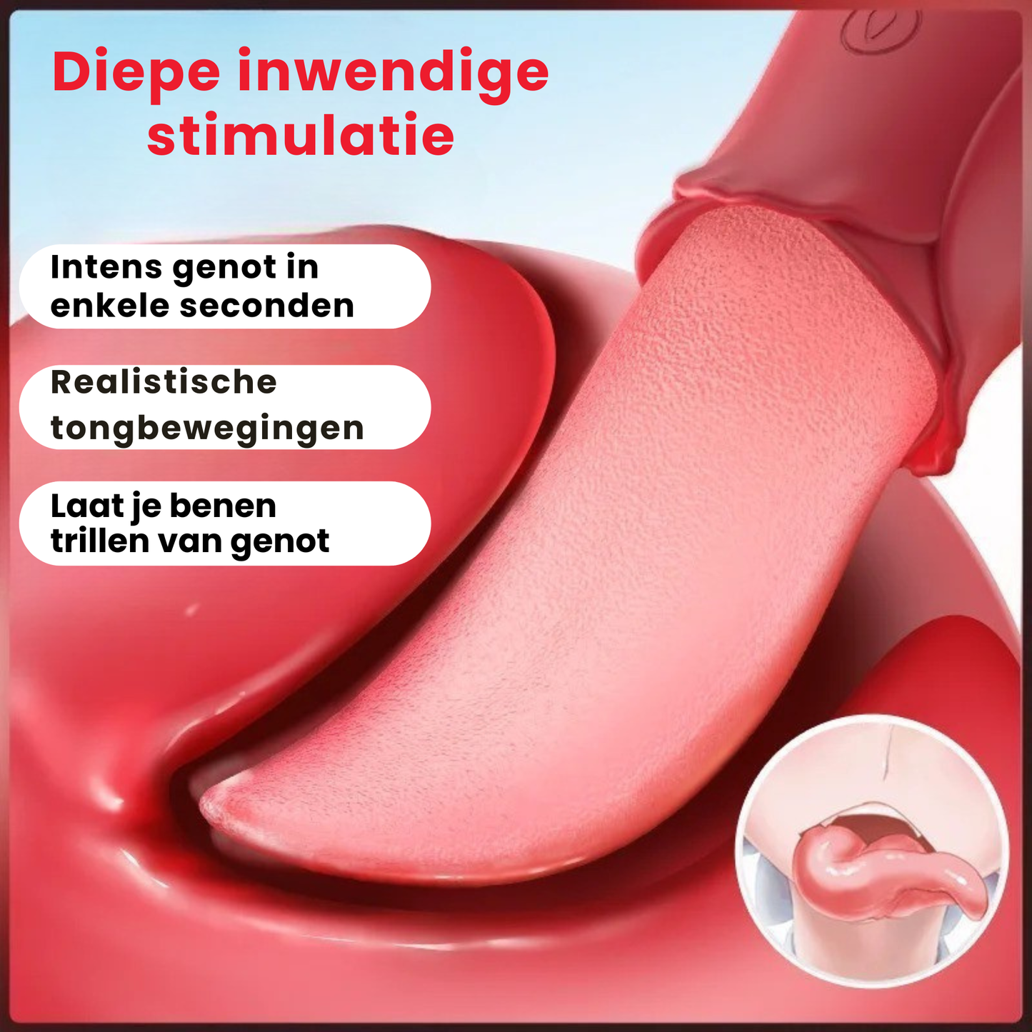 Tong Vibrator Rood – 10 Vibratiestanden – Clitoris, G-spot en Tepel Stimulator