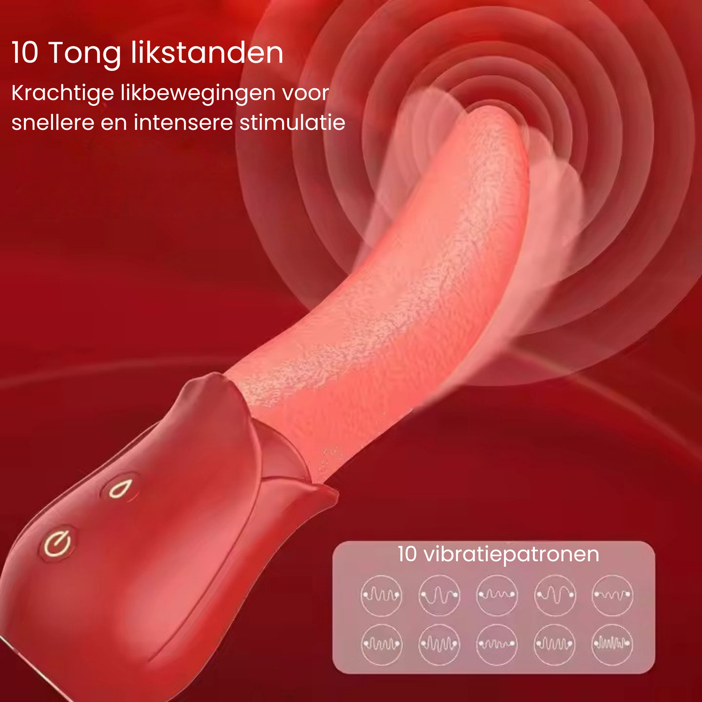 Tong Vibrator Rood – 10 Vibratiestanden – Clitoris, G-spot en Tepel Stimulator