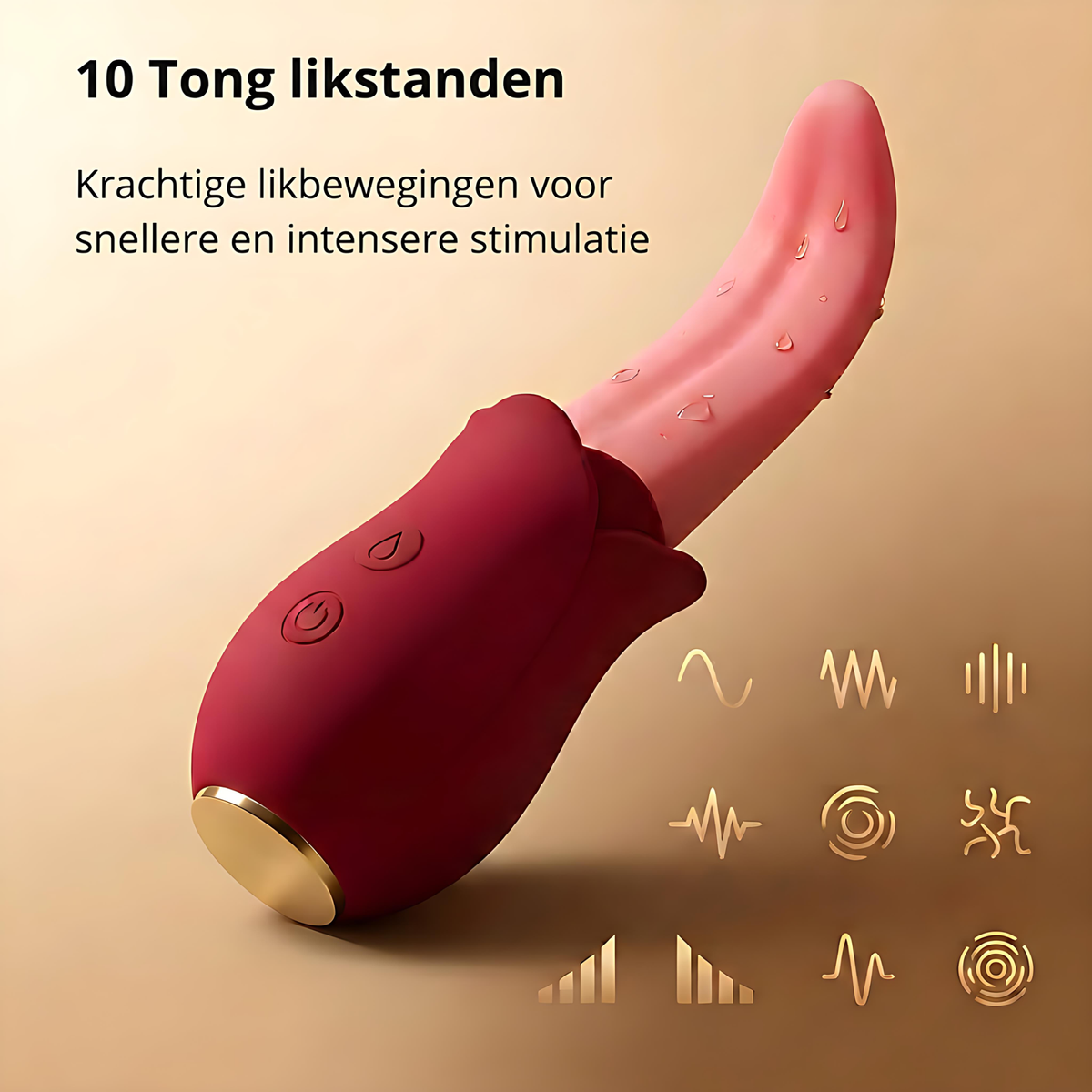 SF Toys Realistische Tong Vibrator – Bewegende Tong met 10 Vibratiestanden