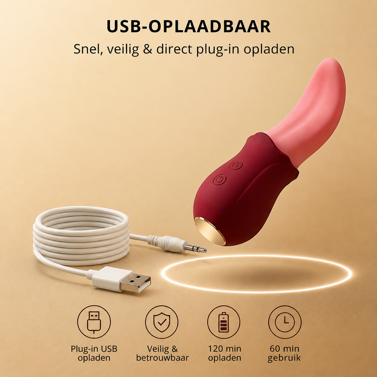 SF Toys Realistische Tong Vibrator – Bewegende Tong met 10 Vibratiestanden