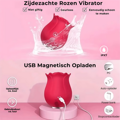 Roos Vibrator – 12 Zuigstanden – Waterdicht & Oplaadbaar – Meerdere Kleuren